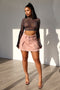 Pink Drink Pleated Denim Mini Skirt